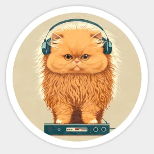 DJ Ginger Persian Cat Sticker